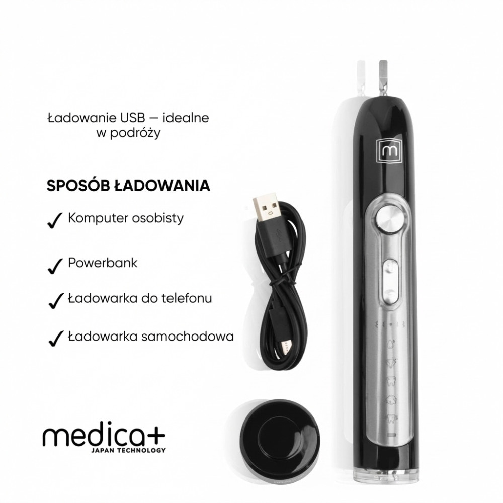 Szczoteczka ultradźwiękowa MEDICA+ PROBRUSH 9.0 black (Japonia)