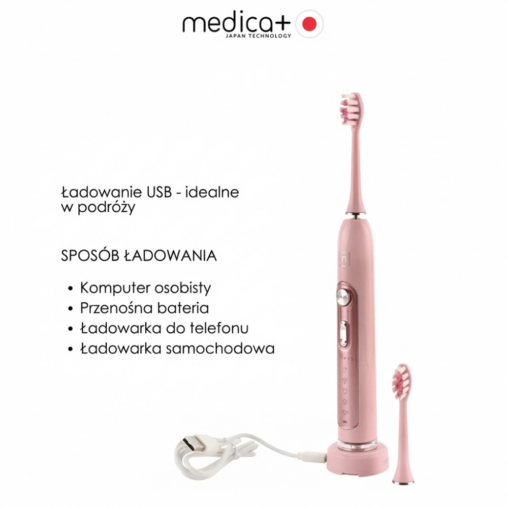 Szczoteczka ultradźwiękowa MEDICA+ PROBRUSH 9.0 w kolorze fuksja (Japonia)