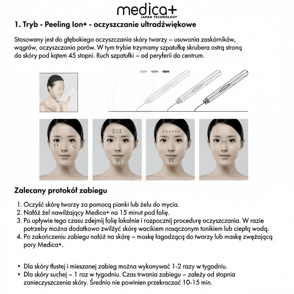 Ultradźwiękowe urządzenie do oczyszczania skóry twarzy MEDICA+ Vibroskin 8.0 (Japonia)