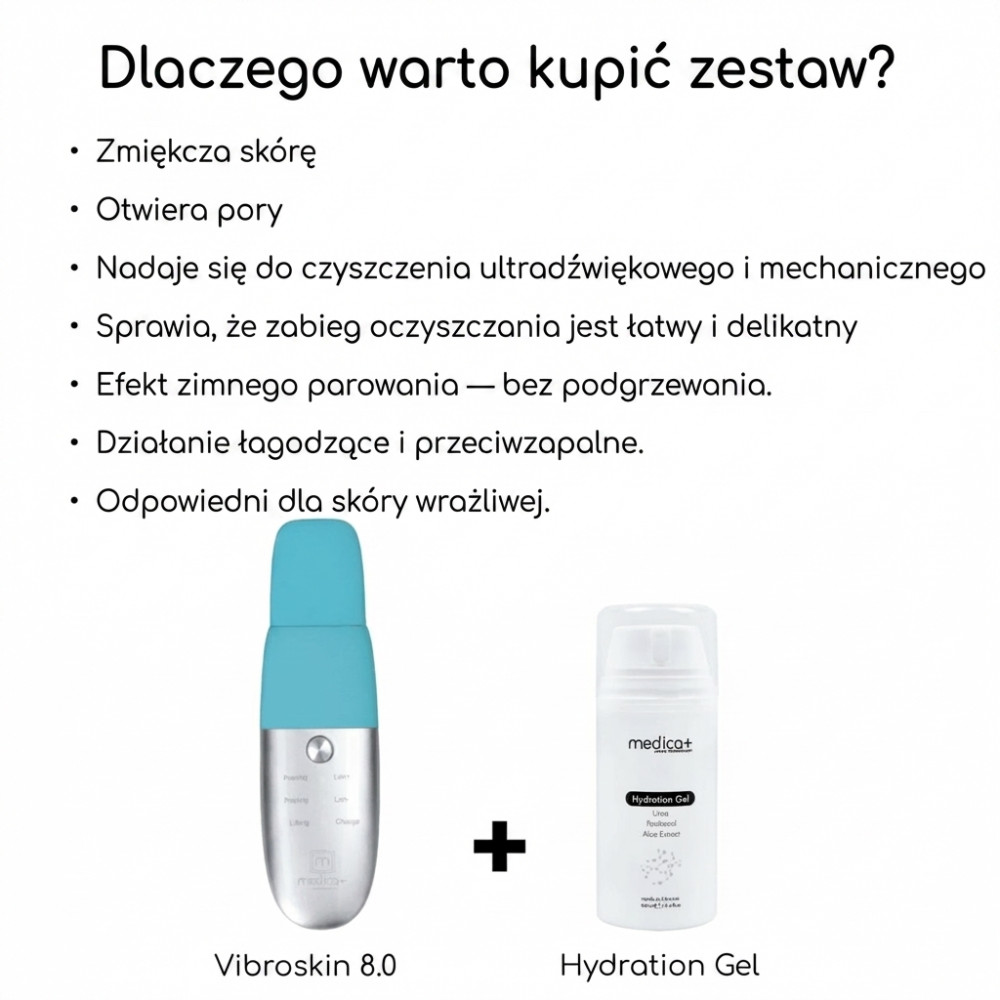 Ultradźwiękowe urządzenie do oczyszczania skóry twarzy MEDICA+ Vibroskin 8.0 (Japonia)
