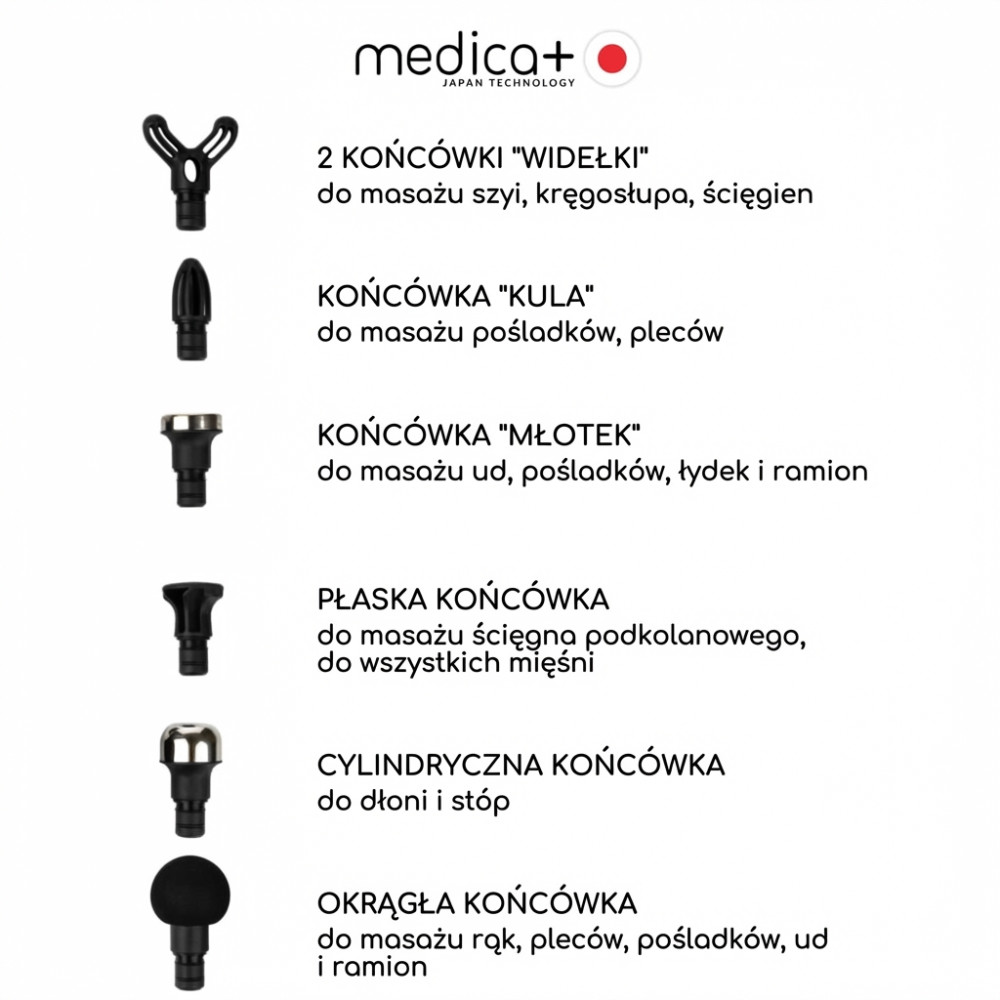 Ręczny masażer udarowy do ciała i mięśni MEDICA+ MassHand Pro 5.0 (Japonia)