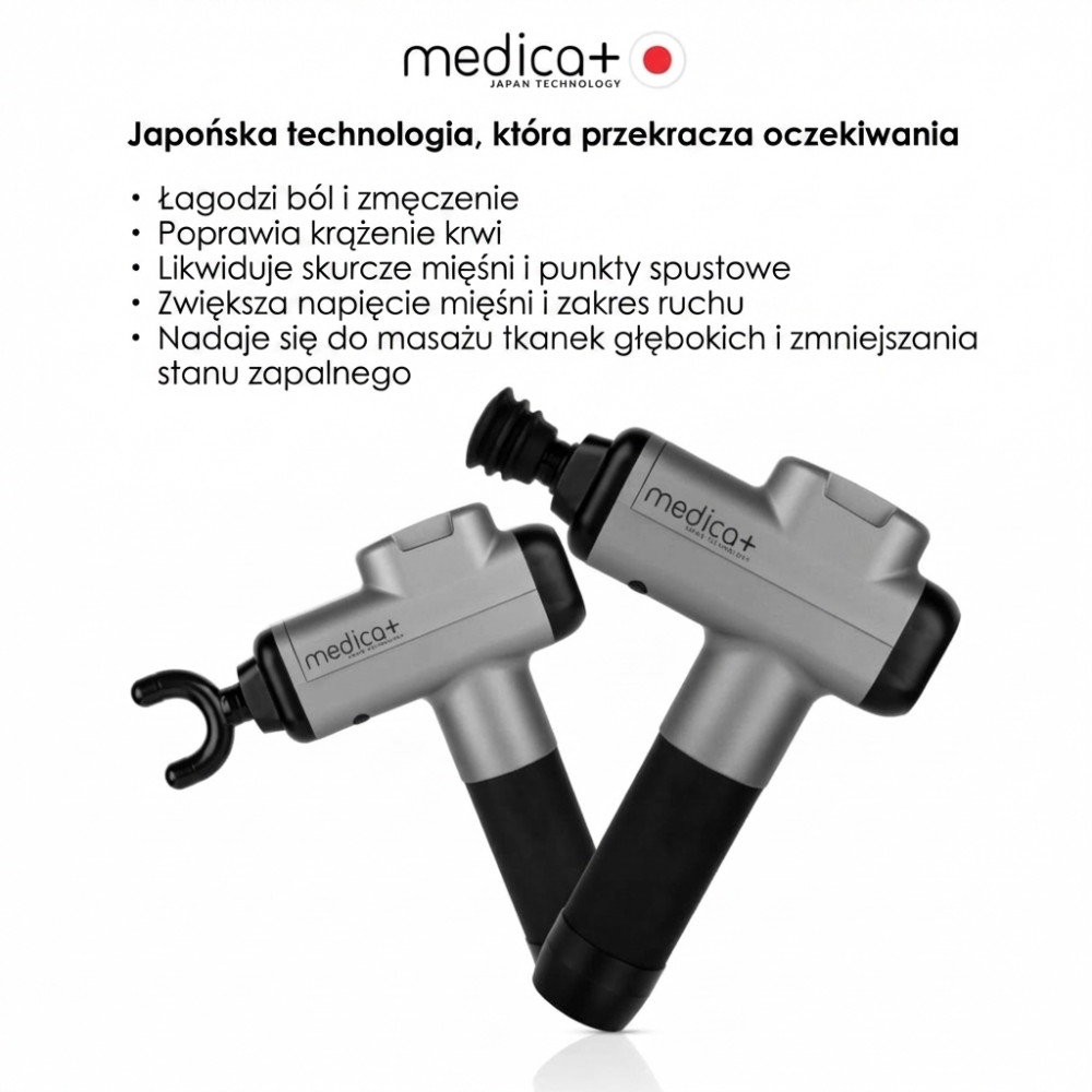 Ręczny masażer udarowy do ciała i mięśni MEDICA+ MassHand Pro 6.0 (Japonia)