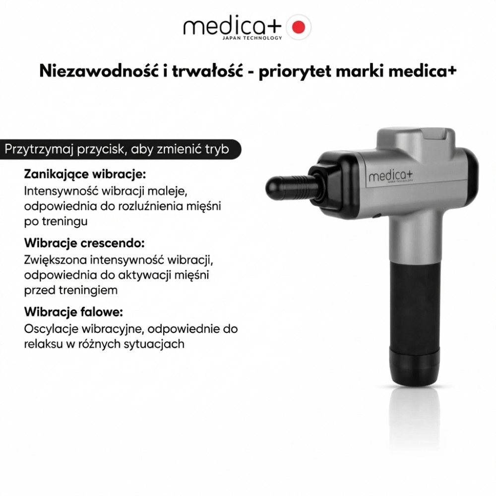 Ręczny masażer udarowy do ciała i mięśni MEDICA+ MassHand Pro 6.0 (Japonia)