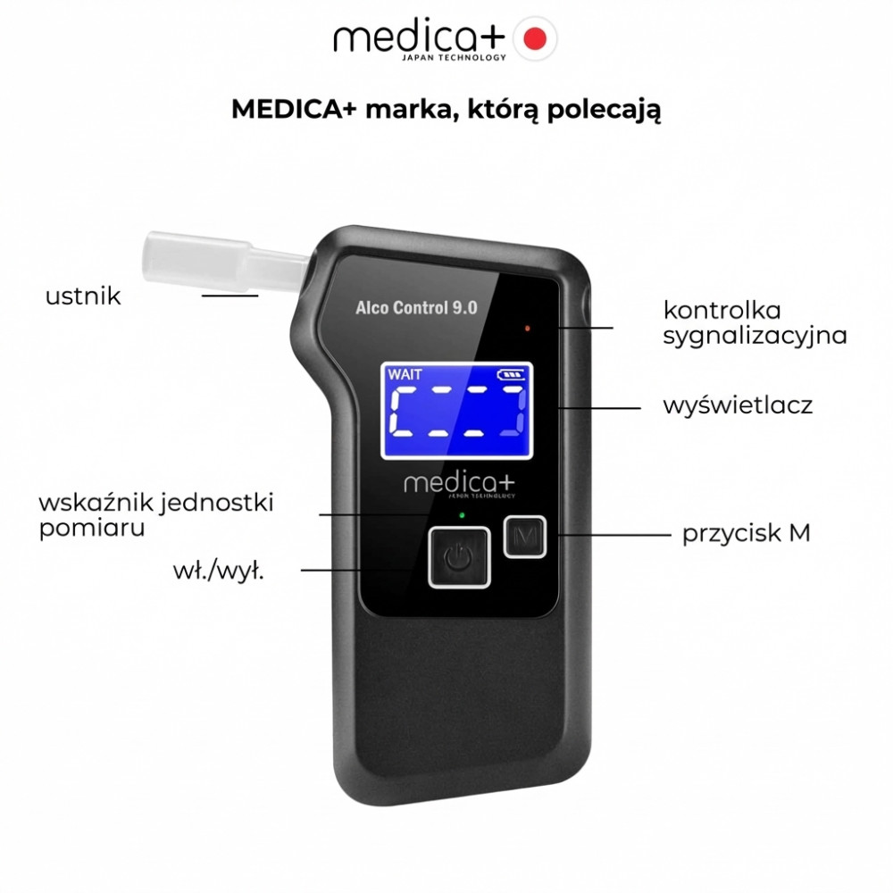 Alkomat elektrochemiczny MEDICA+ Alco Control 9.0 PRO (Japonia)