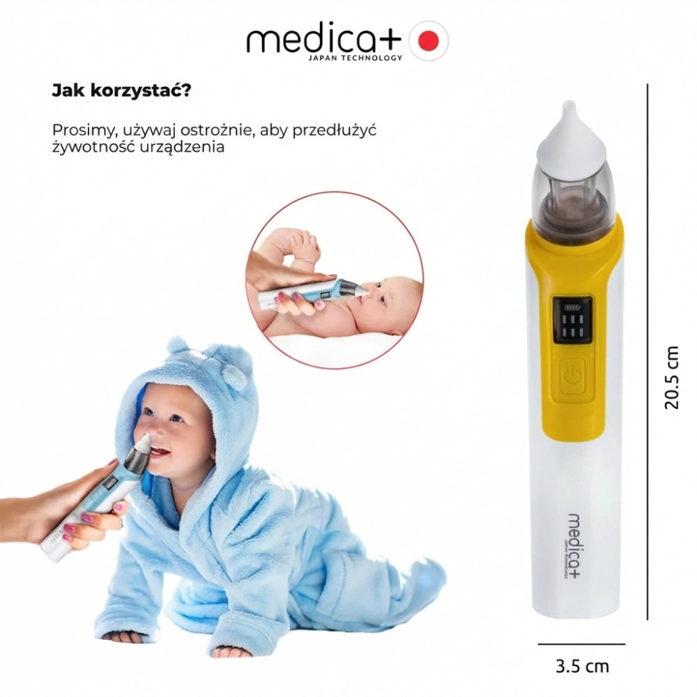 Aspirator do nosa MEDICA+ NOSE CLEANER 6.0, kolor żółty (Japonia)