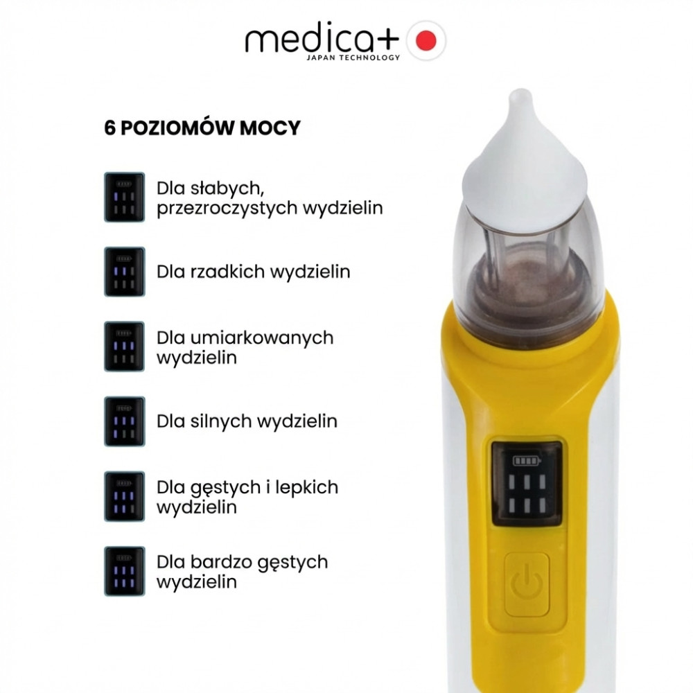 Aspirator do nosa MEDICA+ NOSE CLEANER 6.0, kolor żółty (Japonia)