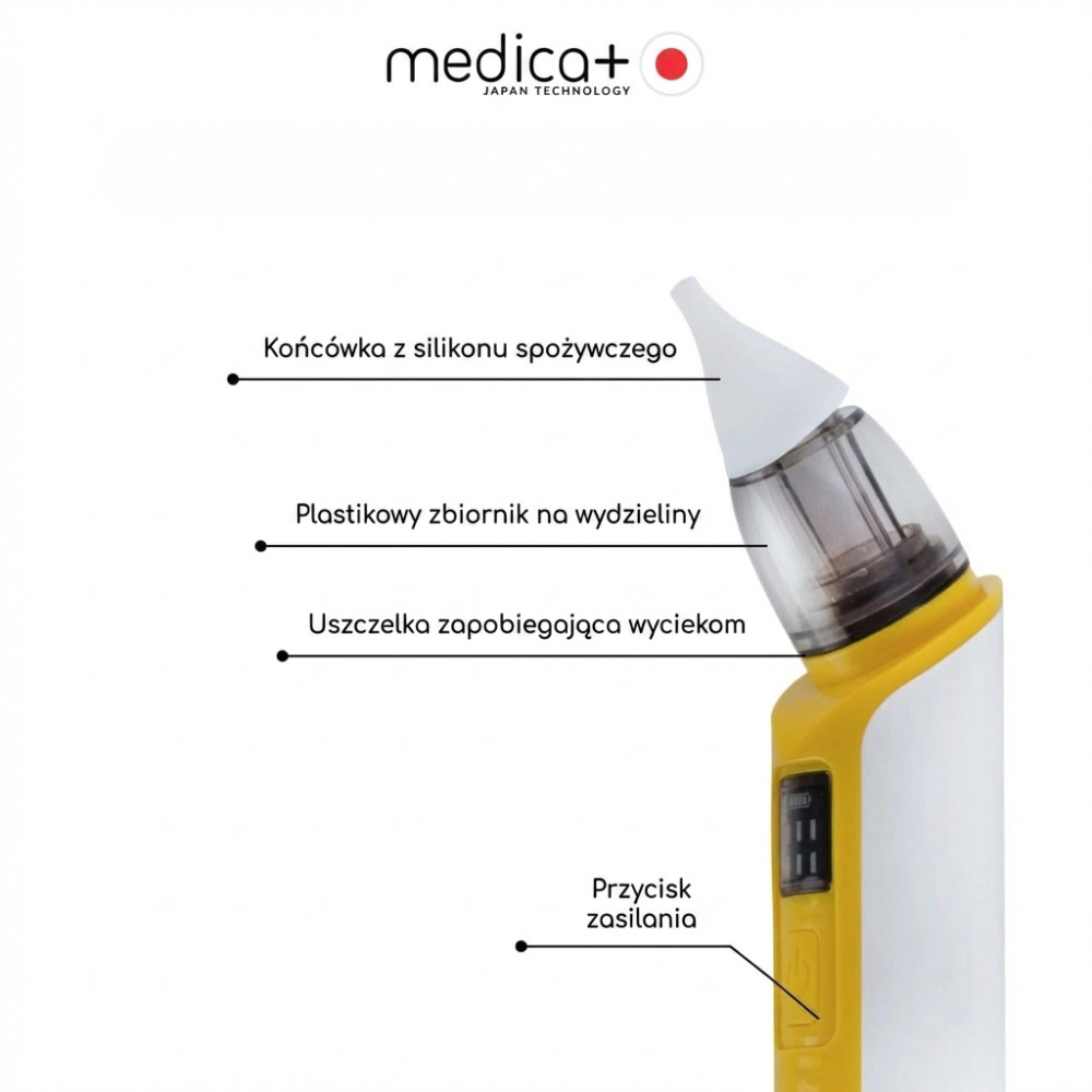 Aspirator do nosa MEDICA+ NOSE CLEANER 6.0, kolor żółty (Japonia)
