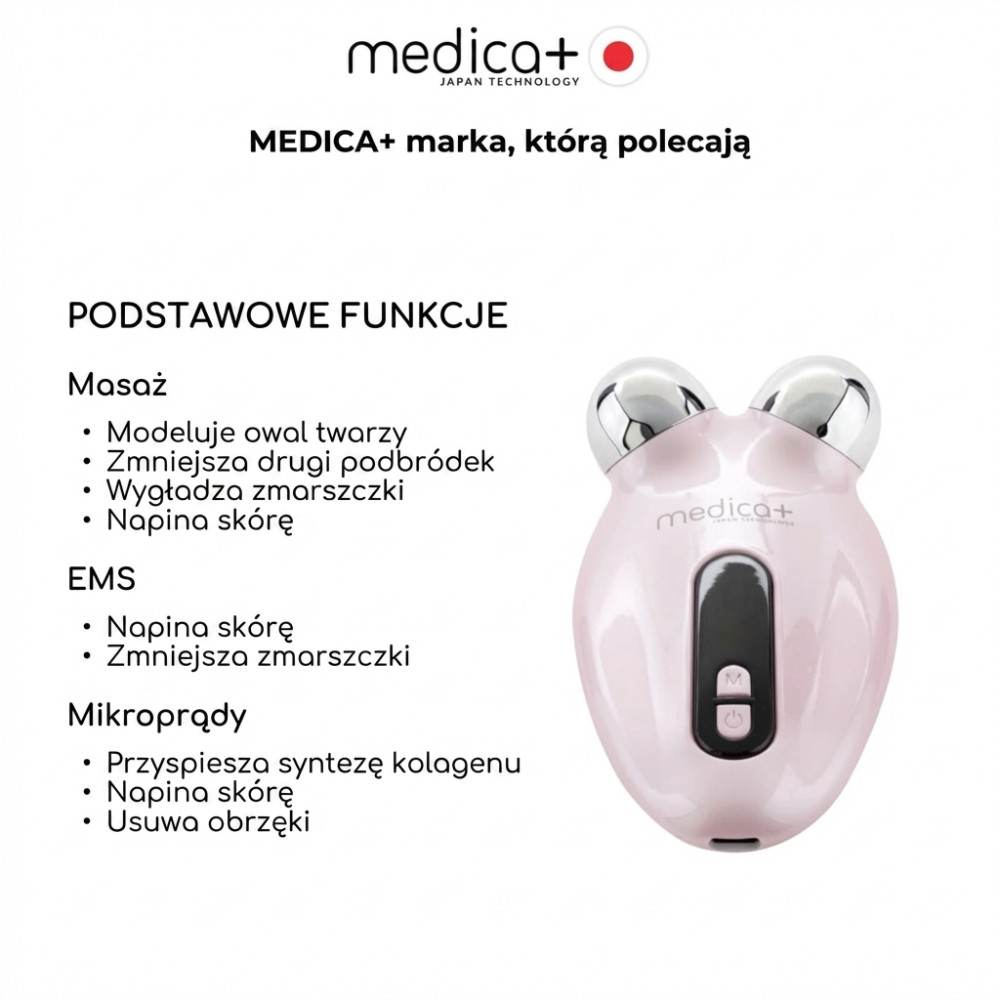 Lifting mikroprądowy MEDICA+ Skin Lifting 6.0 różowy (Japonia)