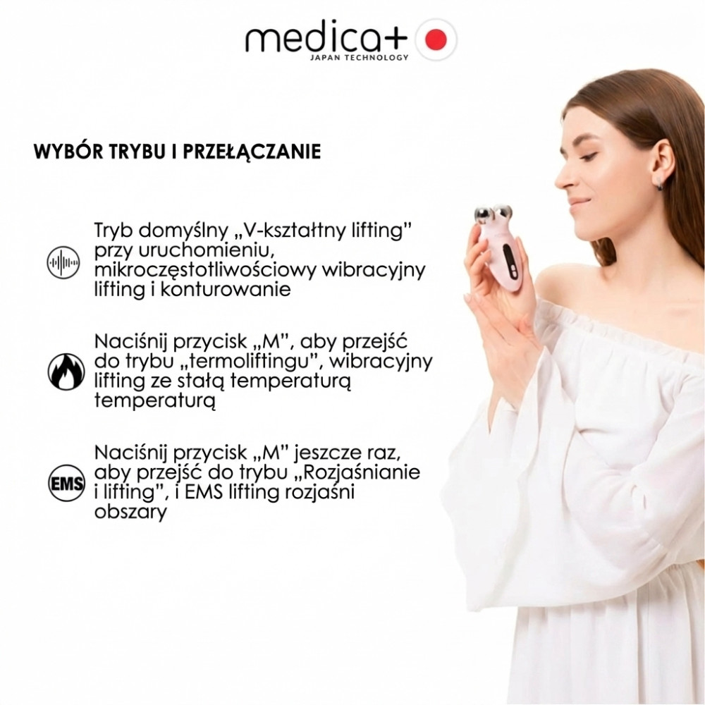 Lifting mikroprądowy MEDICA+ Skin Lifting 6.0 różowy (Japonia)