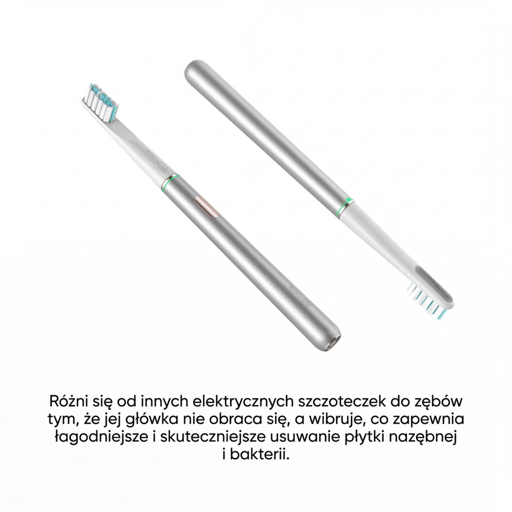 Wybielająca szczoteczka soniczna MEDICA+ Lux 10ХN Aluminum Portable Silver (Japonia)