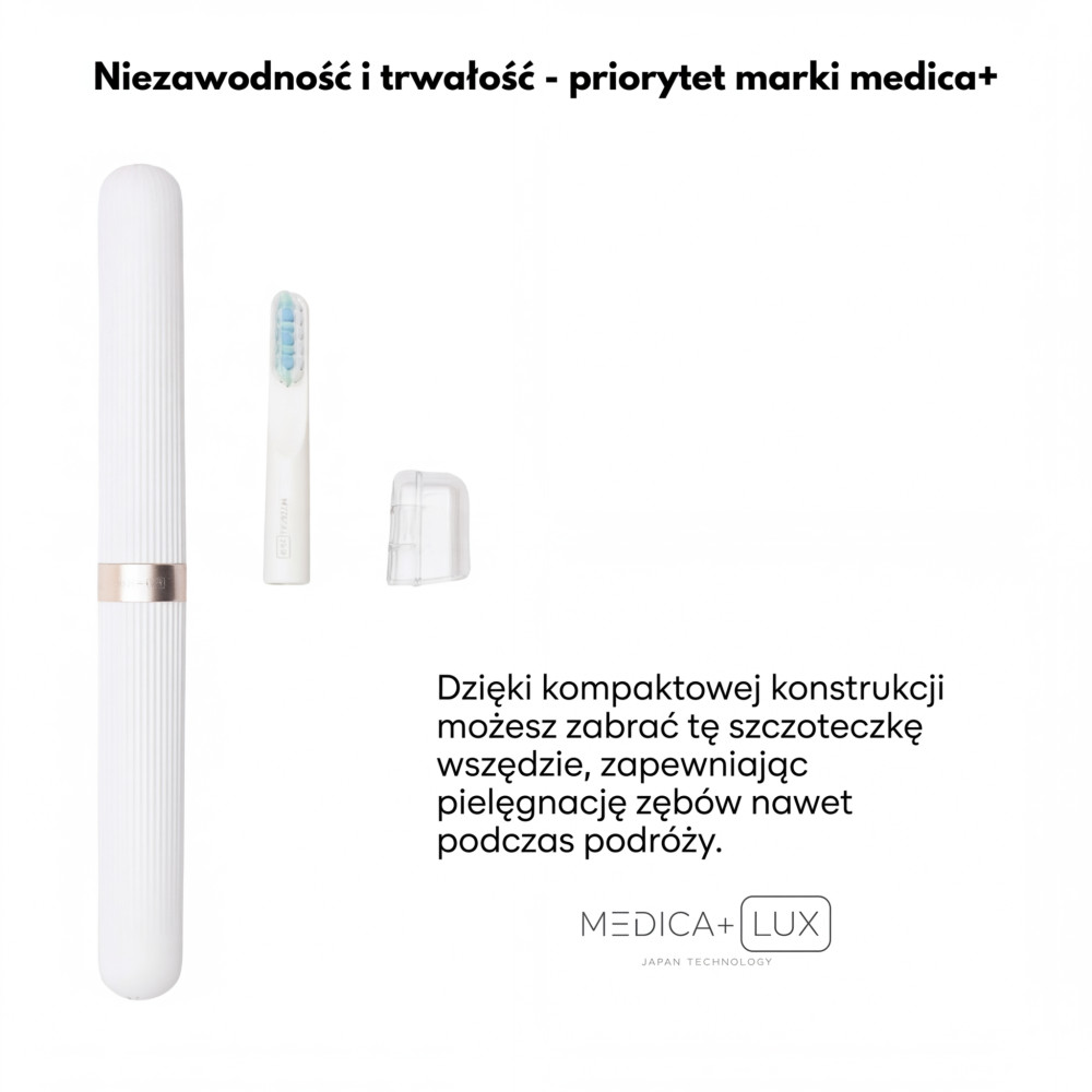 Wybielająca szczoteczka soniczna MEDICA+ Lux 10ХN Aluminum Portable Silver (Japonia)