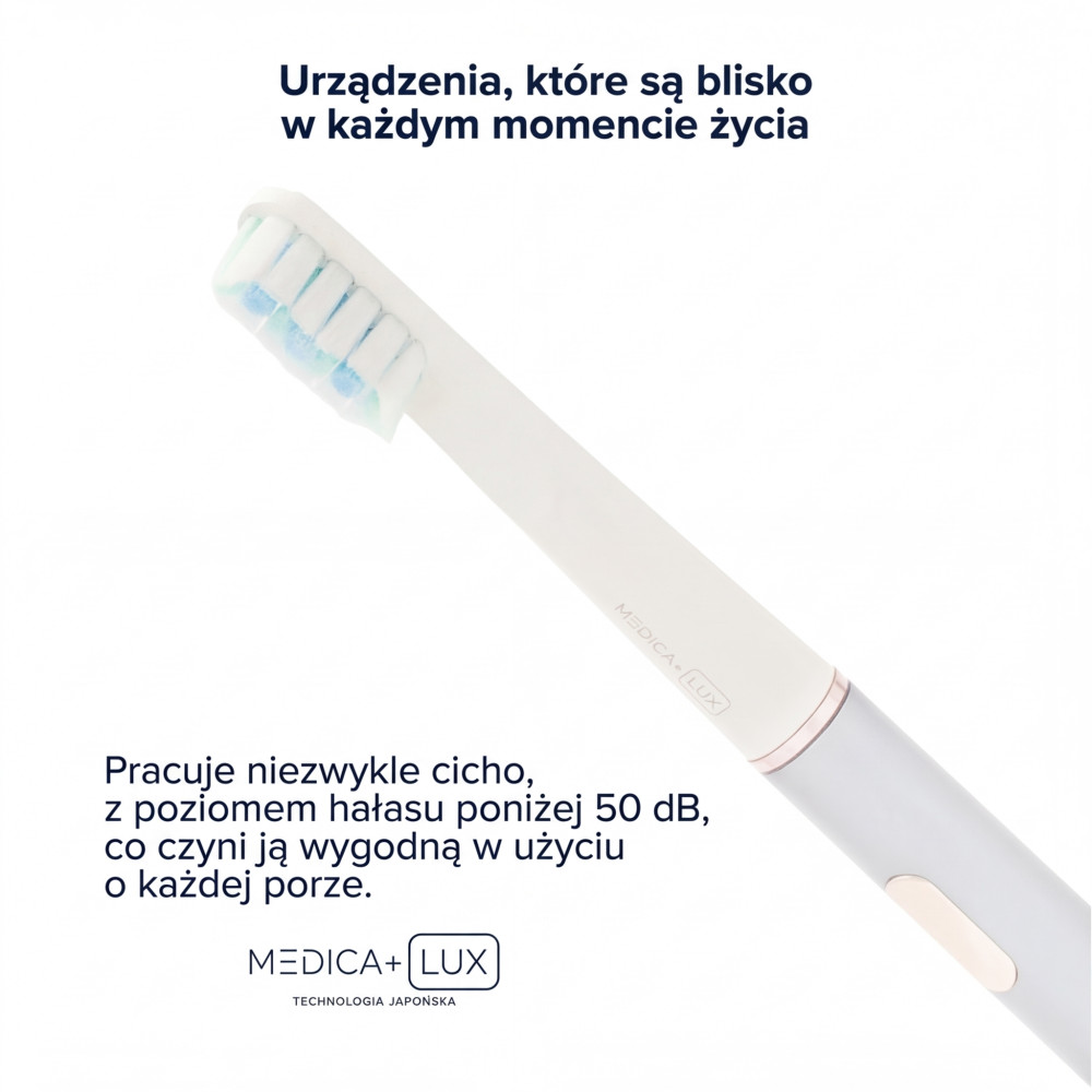 Wybielająca szczoteczka soniczna MEDICA+ Lux 10ХN Aluminum Portable Silver (Japonia)