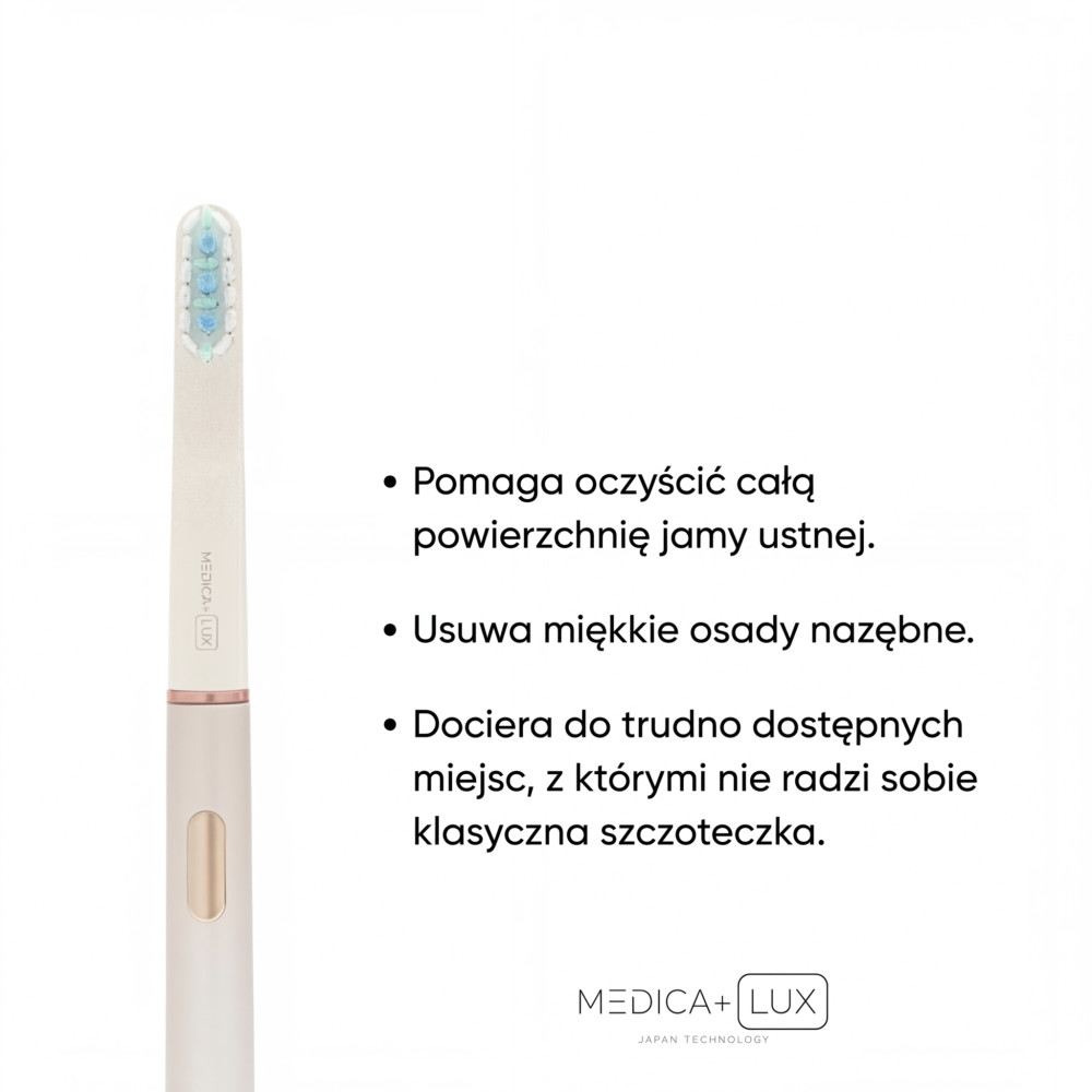 Wybielająca szczoteczka soniczna MEDICA+ Lux 10ХN Aluminum Portable Silver (Japonia)