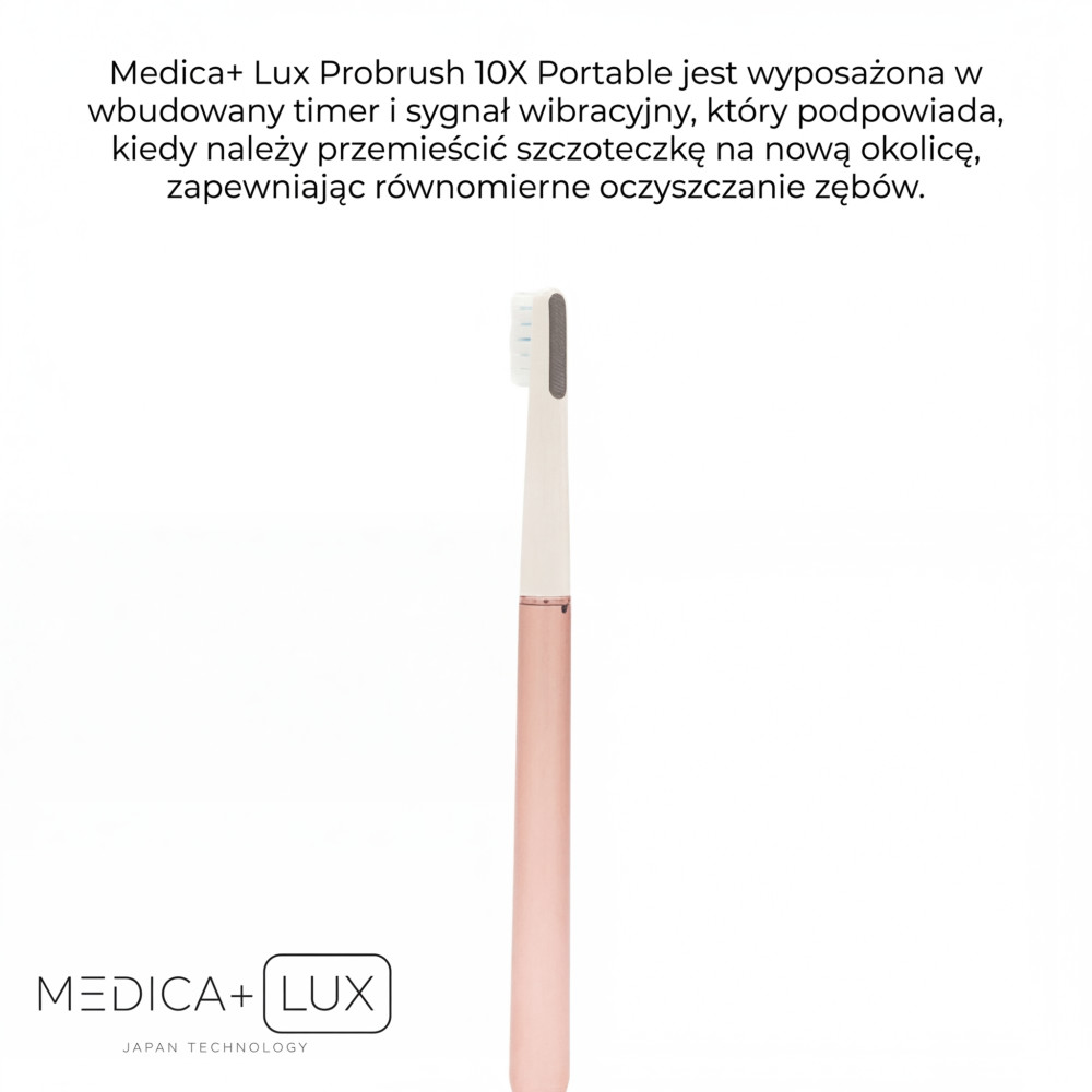 Wybielająca szczoteczka soniczna MEDICA+ Lux 10ХN Aluminum Portable Rose Gold (Japonia)