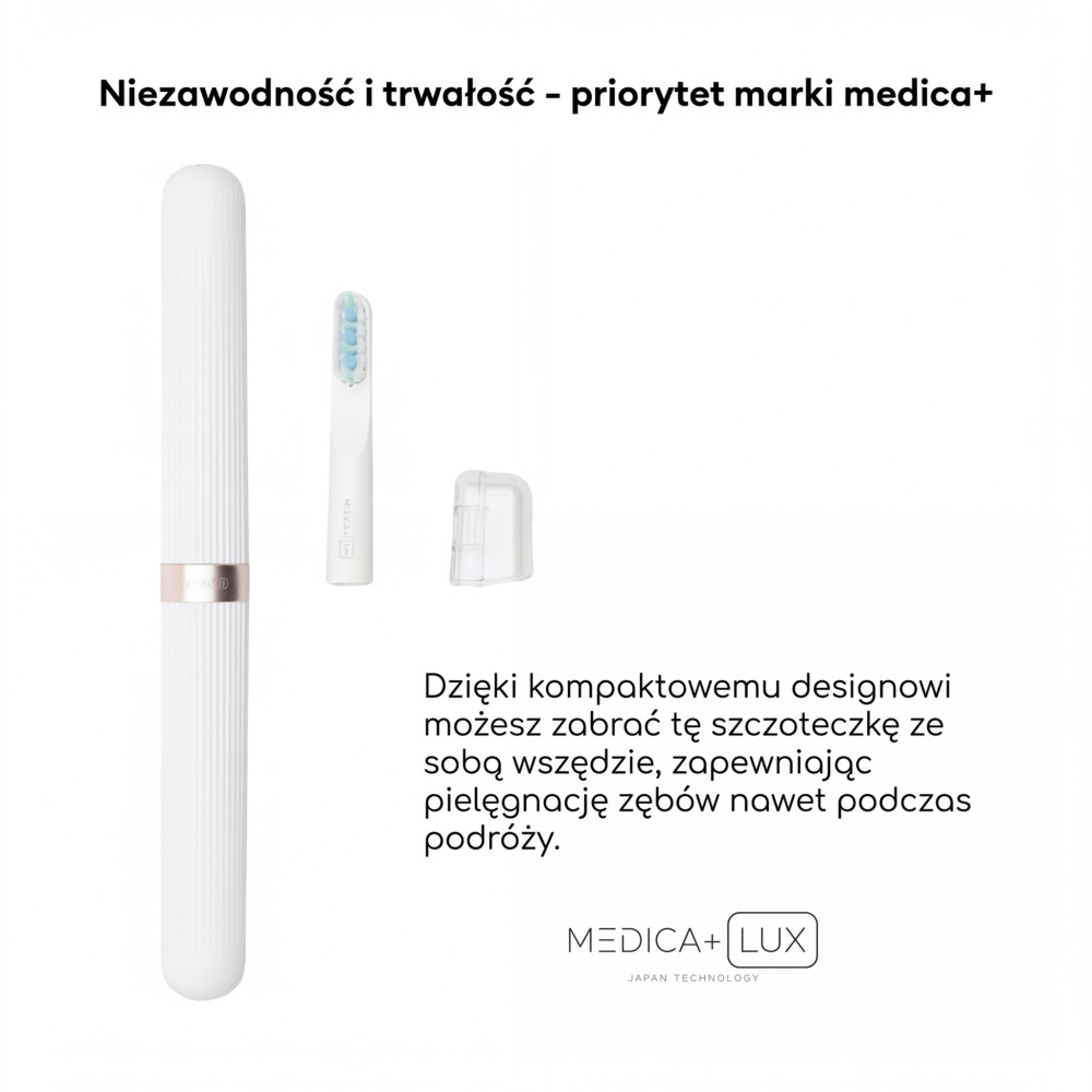 Wybielająca szczoteczka soniczna MEDICA+ Lux 10ХN Aluminum Portable Rose Gold (Japonia)
