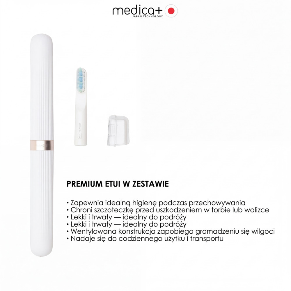 Wybielająca szczoteczka soniczna MEDICA+ Lux 10ХN Aluminum Portable Grey (Japonia)