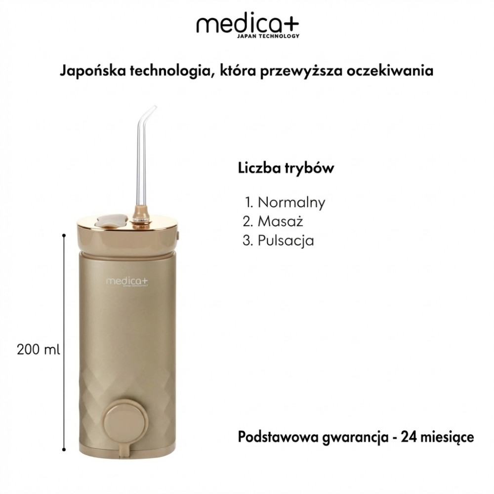 Przenośny irygator MEDICA+ Lux Prowater 10 Gold Soft Touch (Japonia)