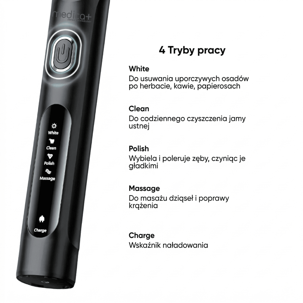 Elektryczna szczoteczka MEDICA+ ProBrush XO Carbon Soft Touch (black) (Japonia)