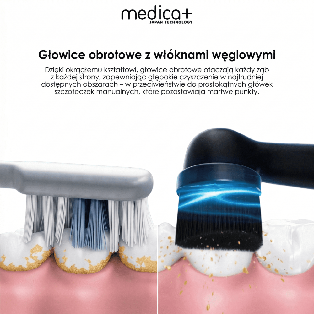Elektryczna szczoteczka MEDICA+ ProBrush XO Carbon Soft Touch (black) (Japonia)
