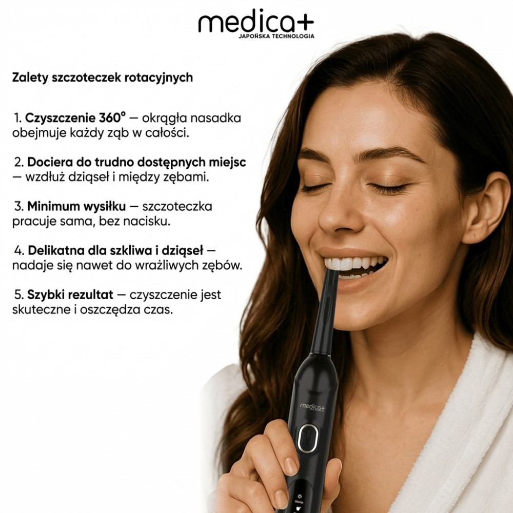 Elektryczna szczoteczka MEDICA+ ProBrush XO Carbon Soft Touch (black) (Japonia)