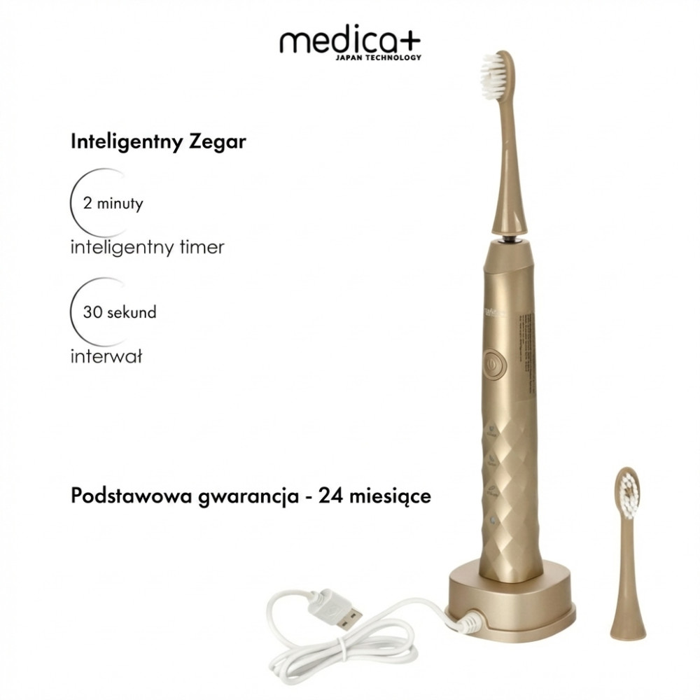 Szczoteczka do zębów z funkcją wibracji MEDICA+ ProBrush 11 GOLD Soft-Touch (Japonia)