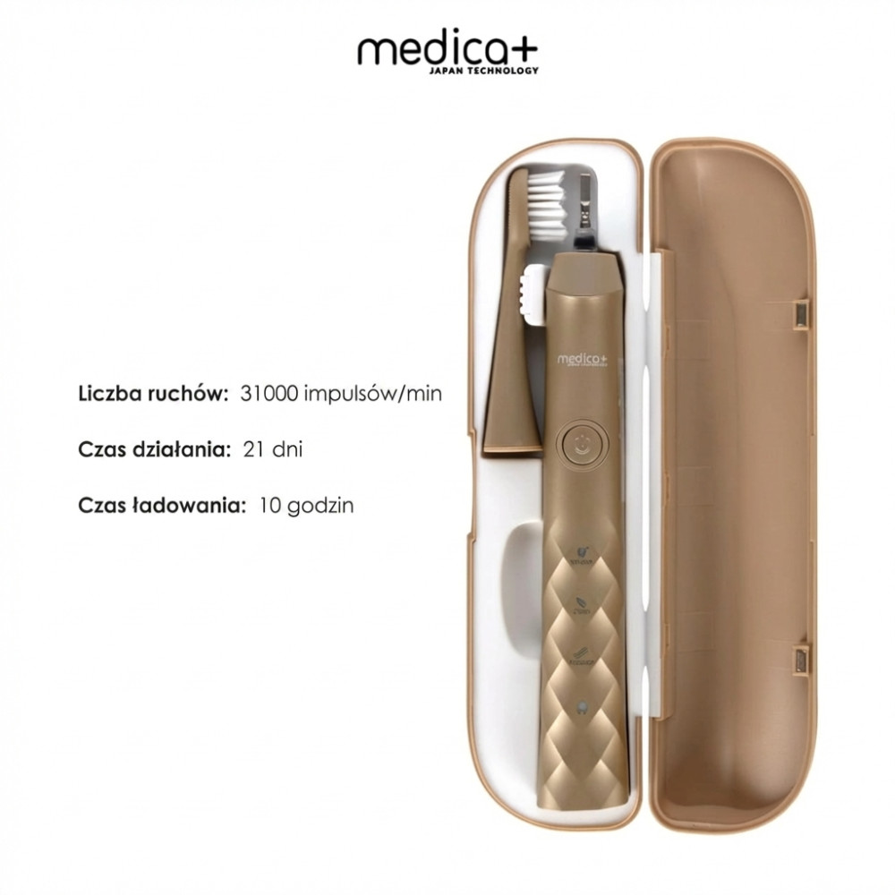 Szczoteczka do zębów z funkcją wibracji MEDICA+ ProBrush 11 GOLD Soft-Touch (Japonia)
