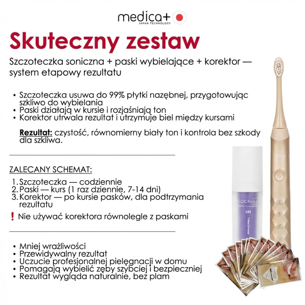 Szczoteczka do zębów z funkcją wibracji MEDICA+ ProBrush 11 GOLD Soft-Touch (Japonia)