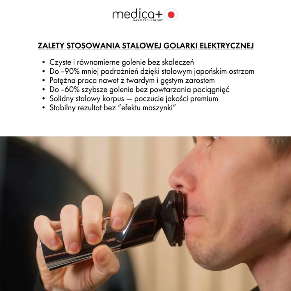 Elektryczna maszynka do golenia MEDICA+ STEEL 6500 (Japonia)