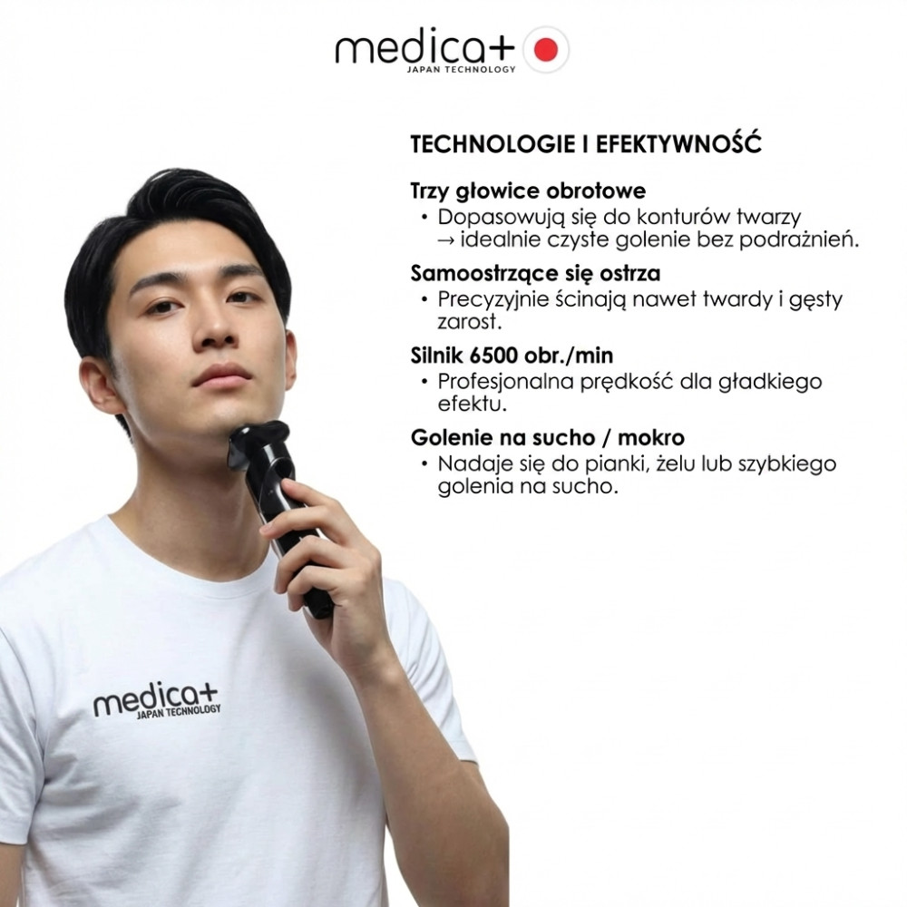 Elektryczna maszynka do golenia MEDICA+ STEEL 6500 (Japonia)