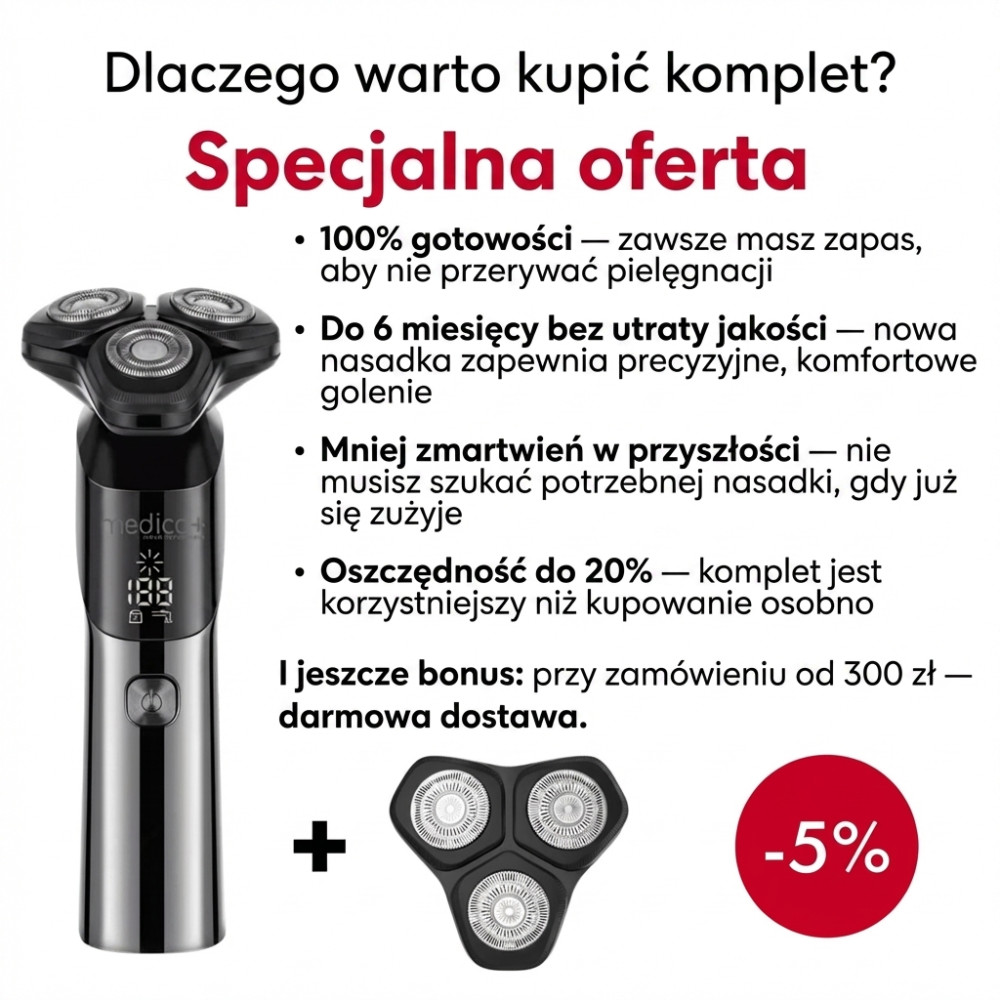 Elektryczna maszynka do golenia MEDICA+ STEEL 6500 (Japonia)