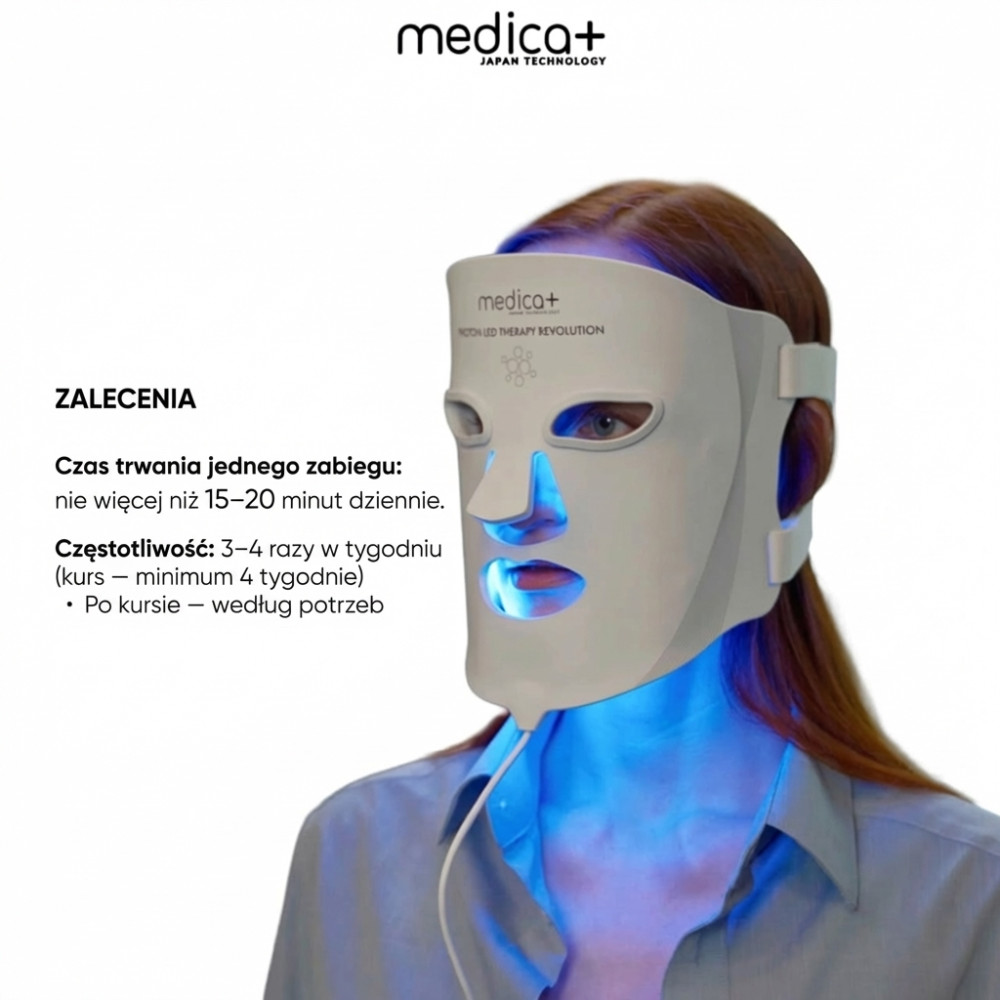 MEDICA+ LEDMask 8X – maska do terapii światłem LED (Japonia)