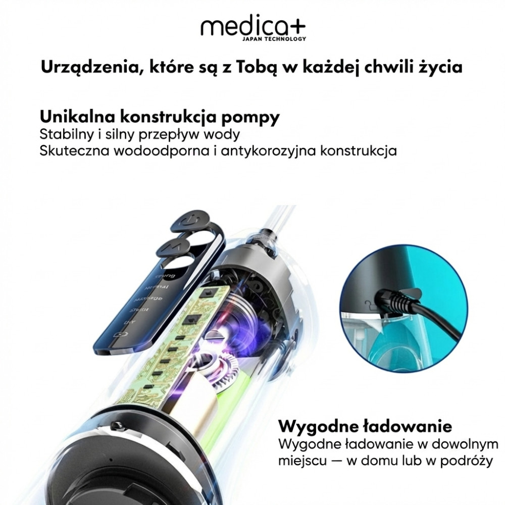 Przenośny irygator MEDICA+ WaterPuls 8.0 Black (Japonia)