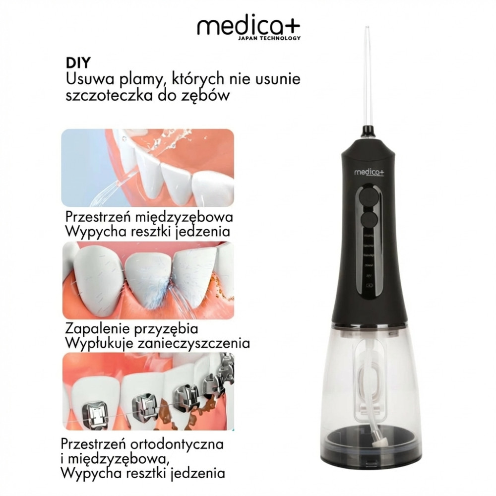 Przenośny irygator MEDICA+ WaterPuls 8.0 Black (Japonia)