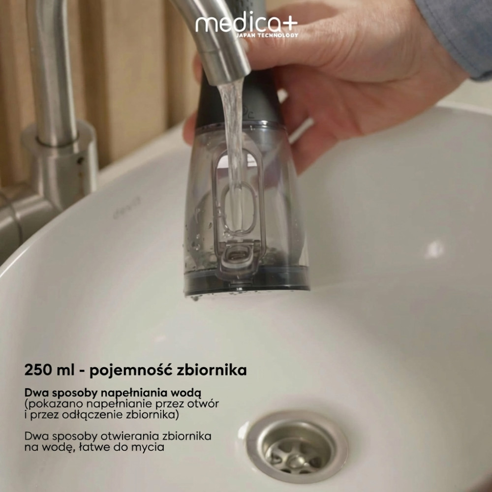 Przenośny irygator MEDICA+ WaterPuls 8.0 Black (Japonia)