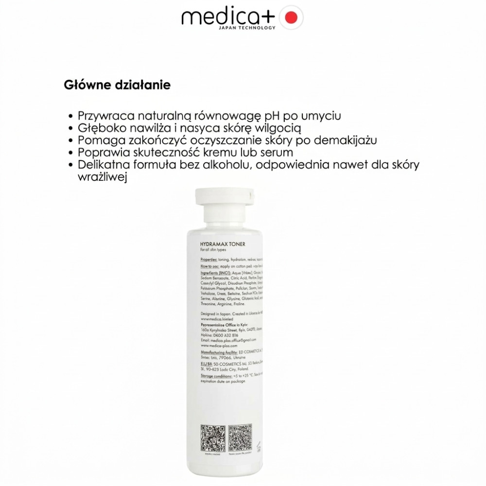 Nawilżający tonik do twarzy MEDICA+ Hydramax Toner (250 ml)