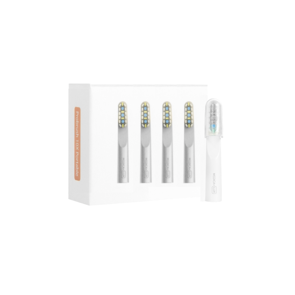 Końcówki do elektrycznej szczoteczki do zębów MEDICA+ LUX 10X Portable (4 szt.)