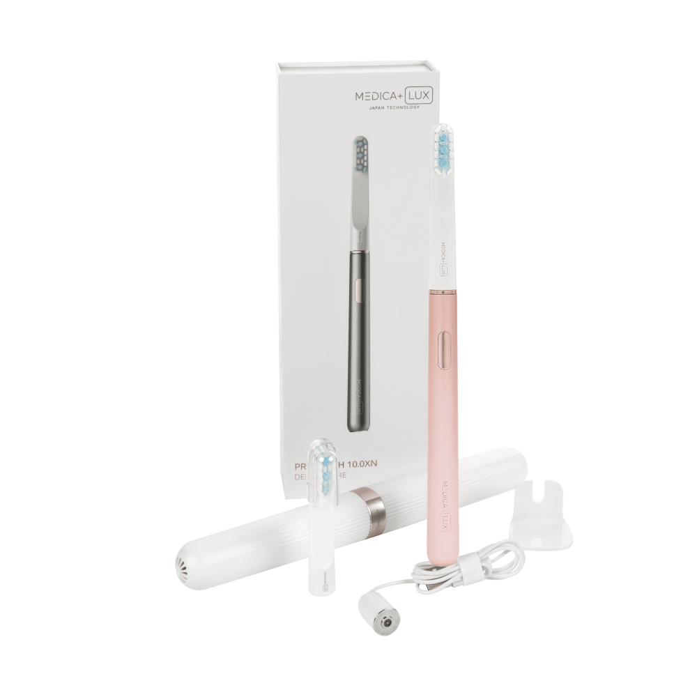 Wybielająca szczoteczka soniczna MEDICA+ Lux 10ХN Aluminum Portable Rose Gold (Japonia)