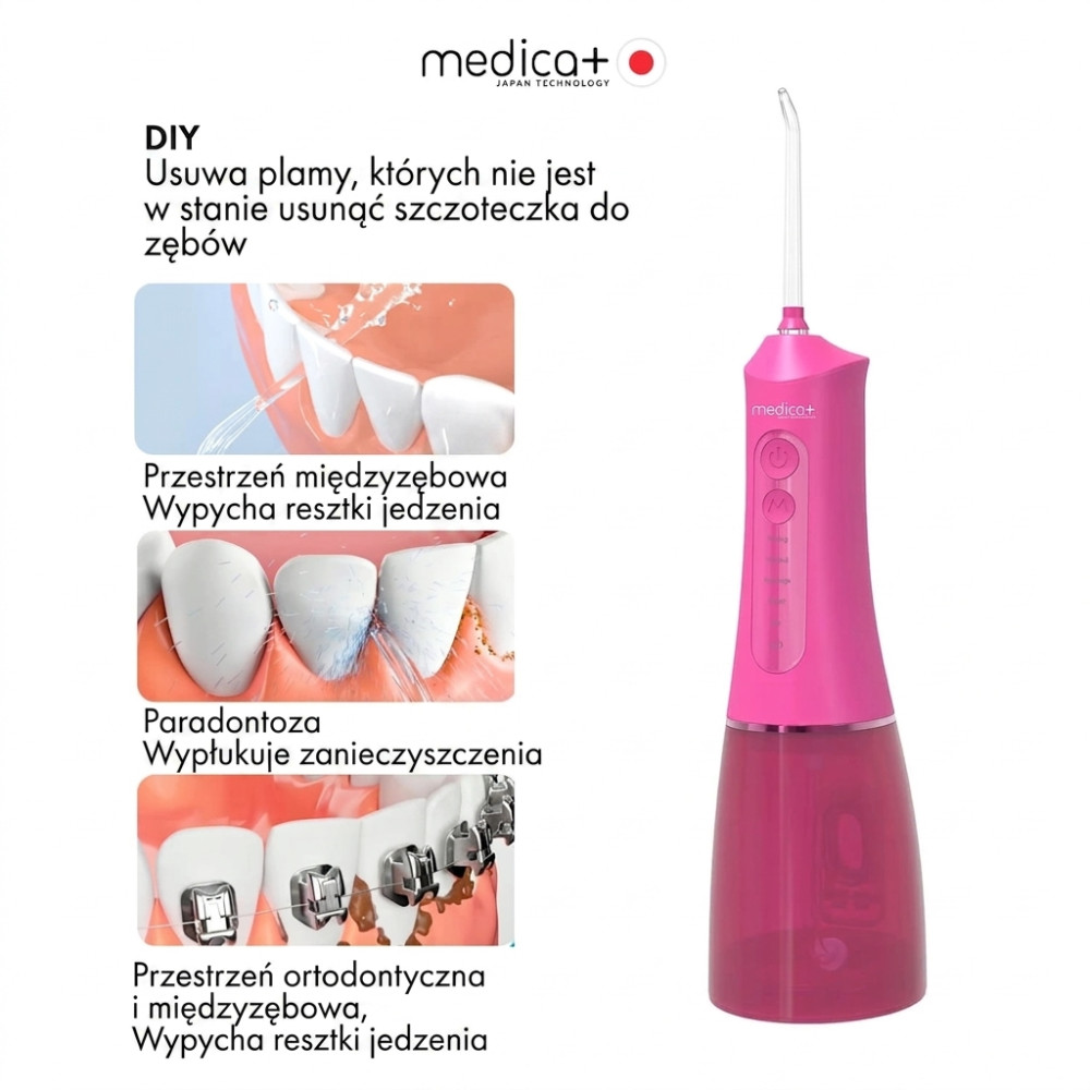 Przenośny irygator MEDICA+ WaterPuls 8.0 Fuchsia (Japonia)