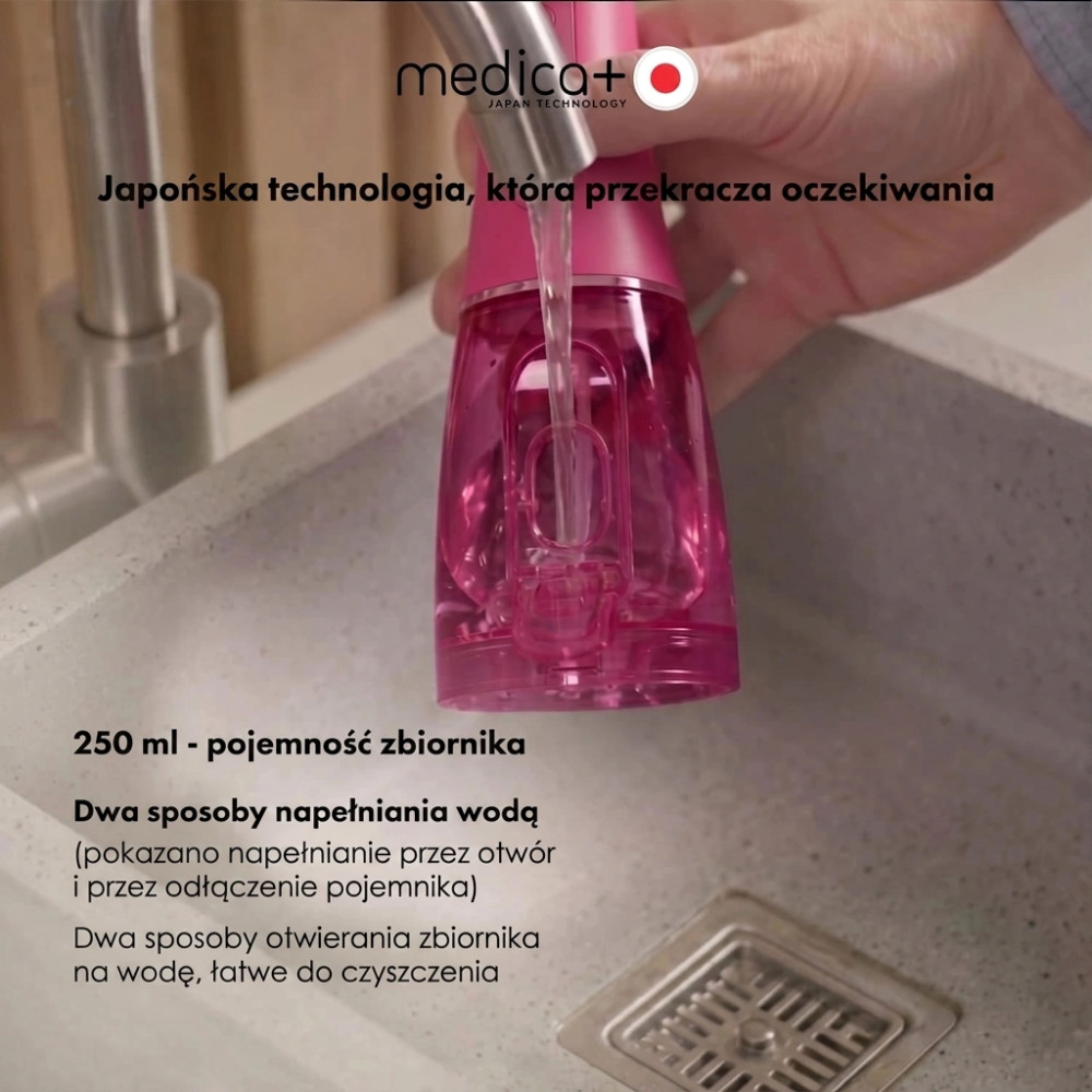Przenośny irygator MEDICA+ WaterPuls 8.0 Fuchsia (Japonia)