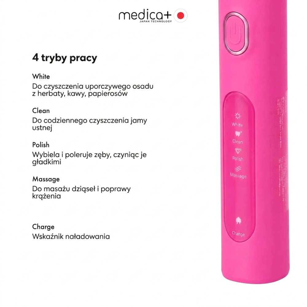 Elektryczna szczoteczka MEDICA+ ProBrush XO Soft Touch Fuchsia (Japonia)